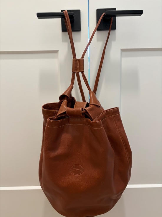 Longchamp rich cognac soft grain leather backpack main image 4